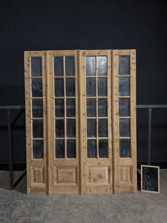 Antique Obscured Glass Bi-Fold Doors - 75x97 - N309