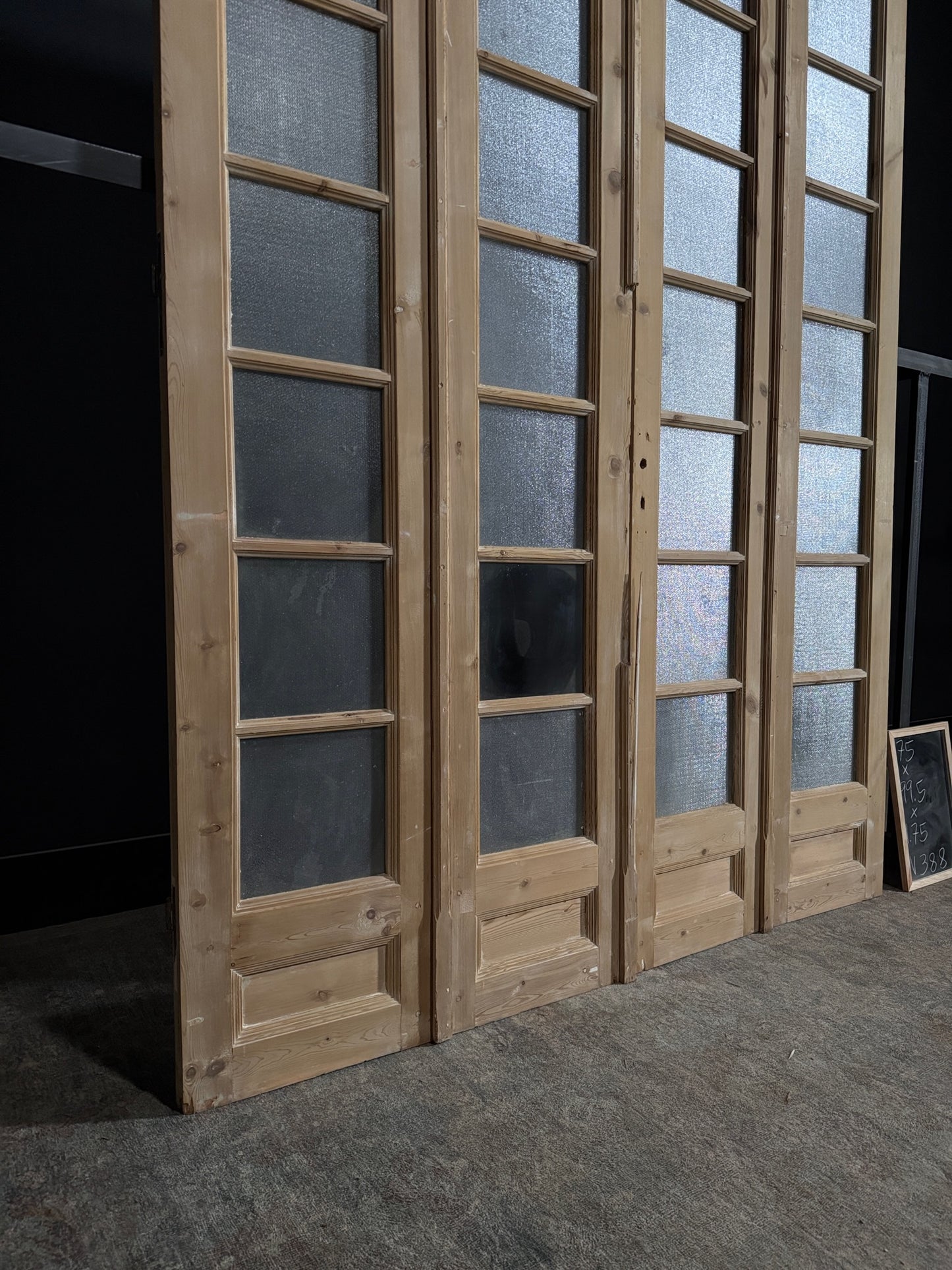 Antique Obscured Glass 8 Lite Bi-Fold Doors - 75x99.5 - N388