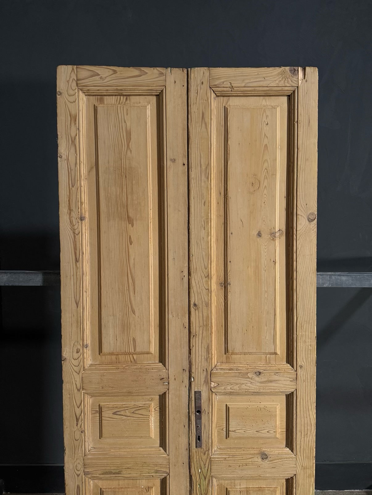 Antique 4 Panel Solid Double Doors - 36.25x88.5 - N638