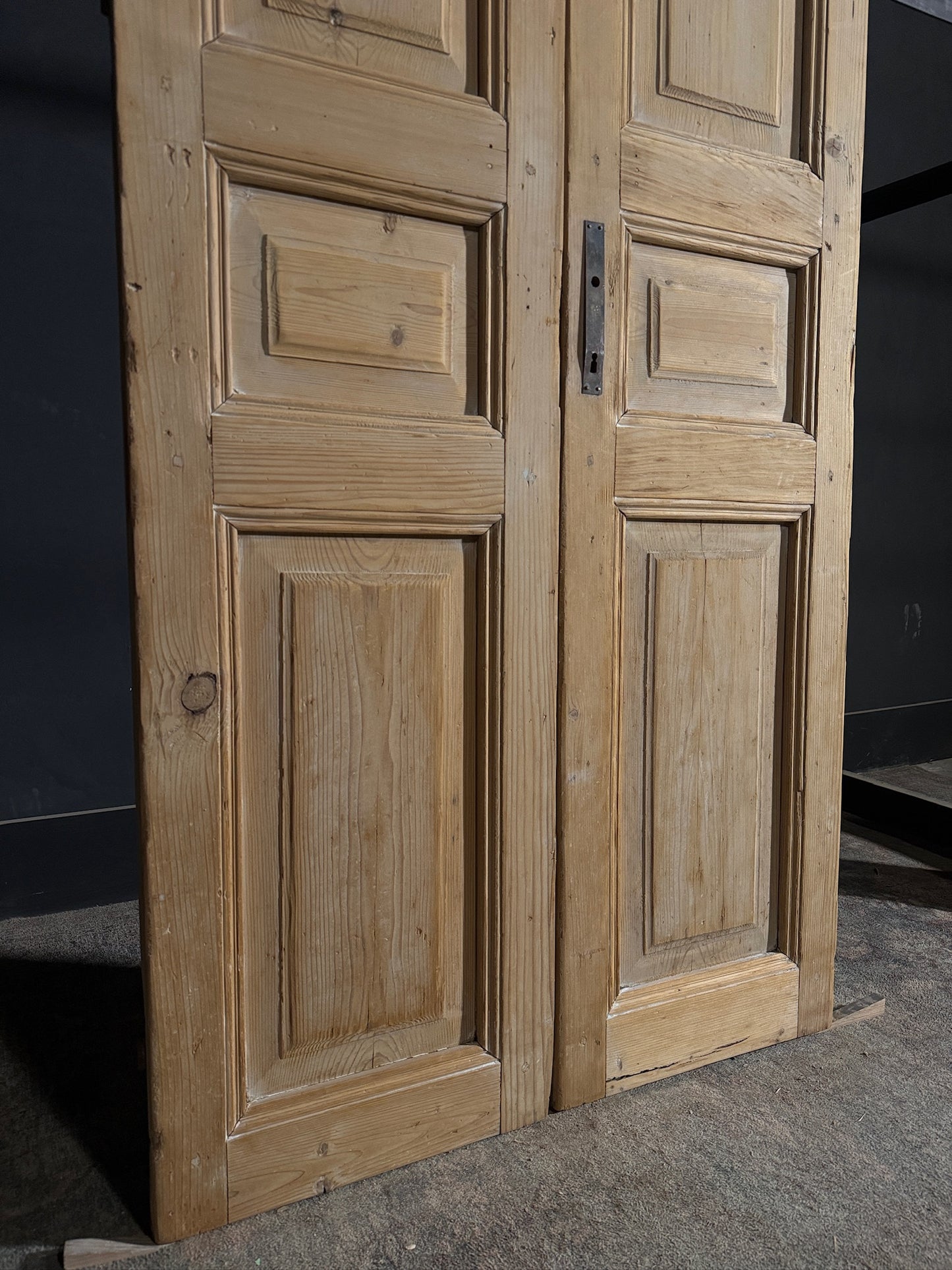 Antique 3 Panel Solid Double Doors - 36.75x89 - N475