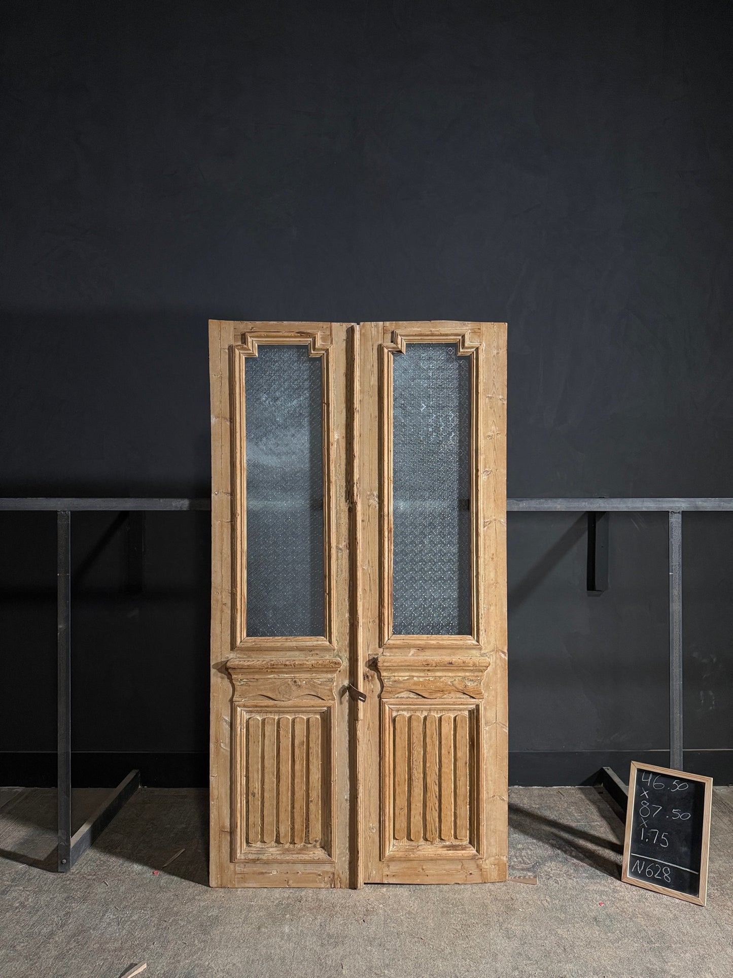 Antique Fluted 1 Lite French Doors - 46.5x87.5 - N628