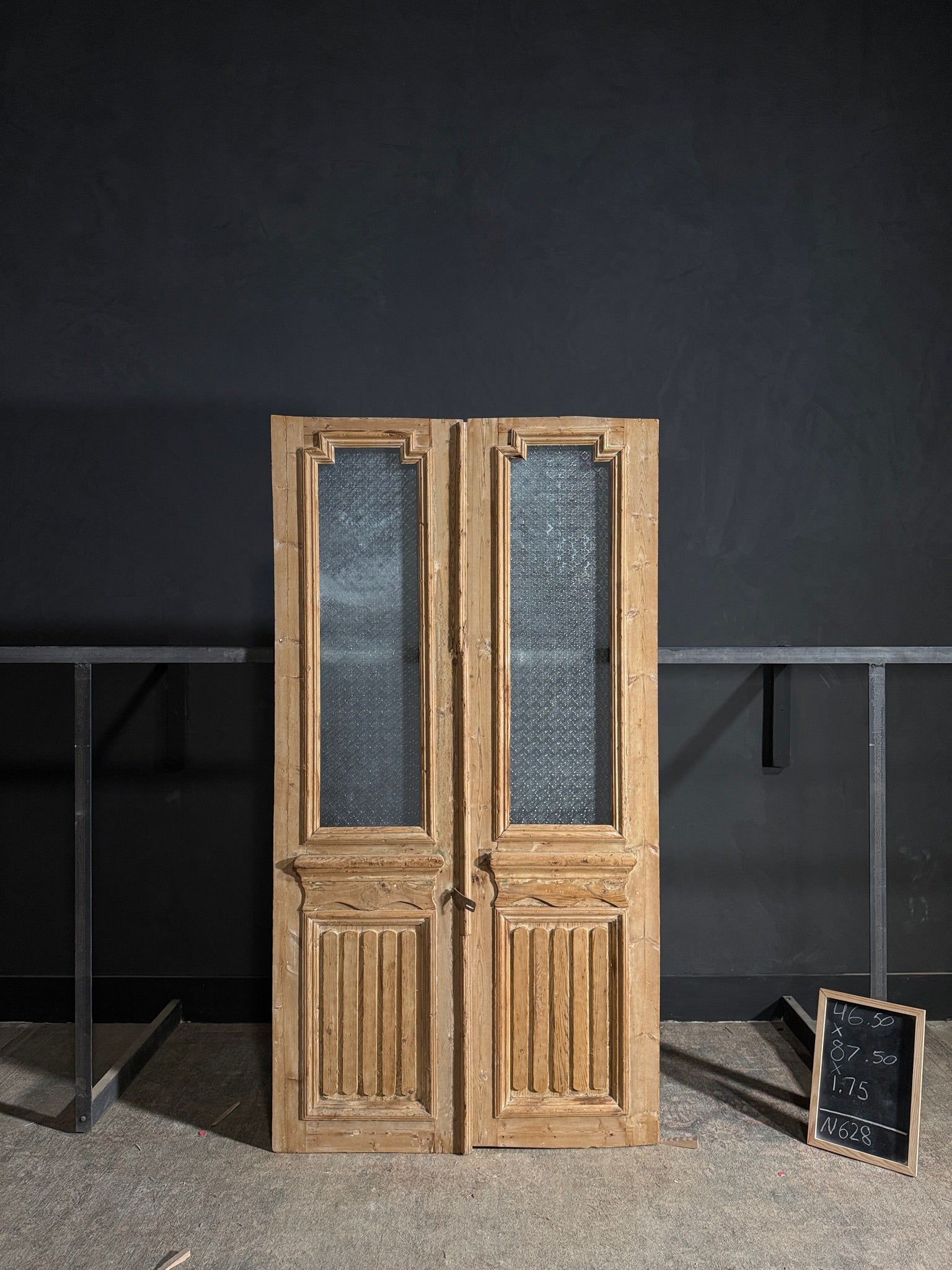 Antique Fluted 1 Lite French Doors - 46.5x87.5 - N628