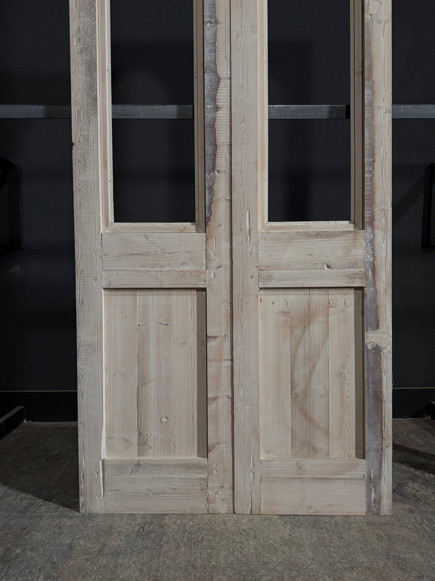 Antique Carved Arched Double Doors - 45.5x99.75 - N341