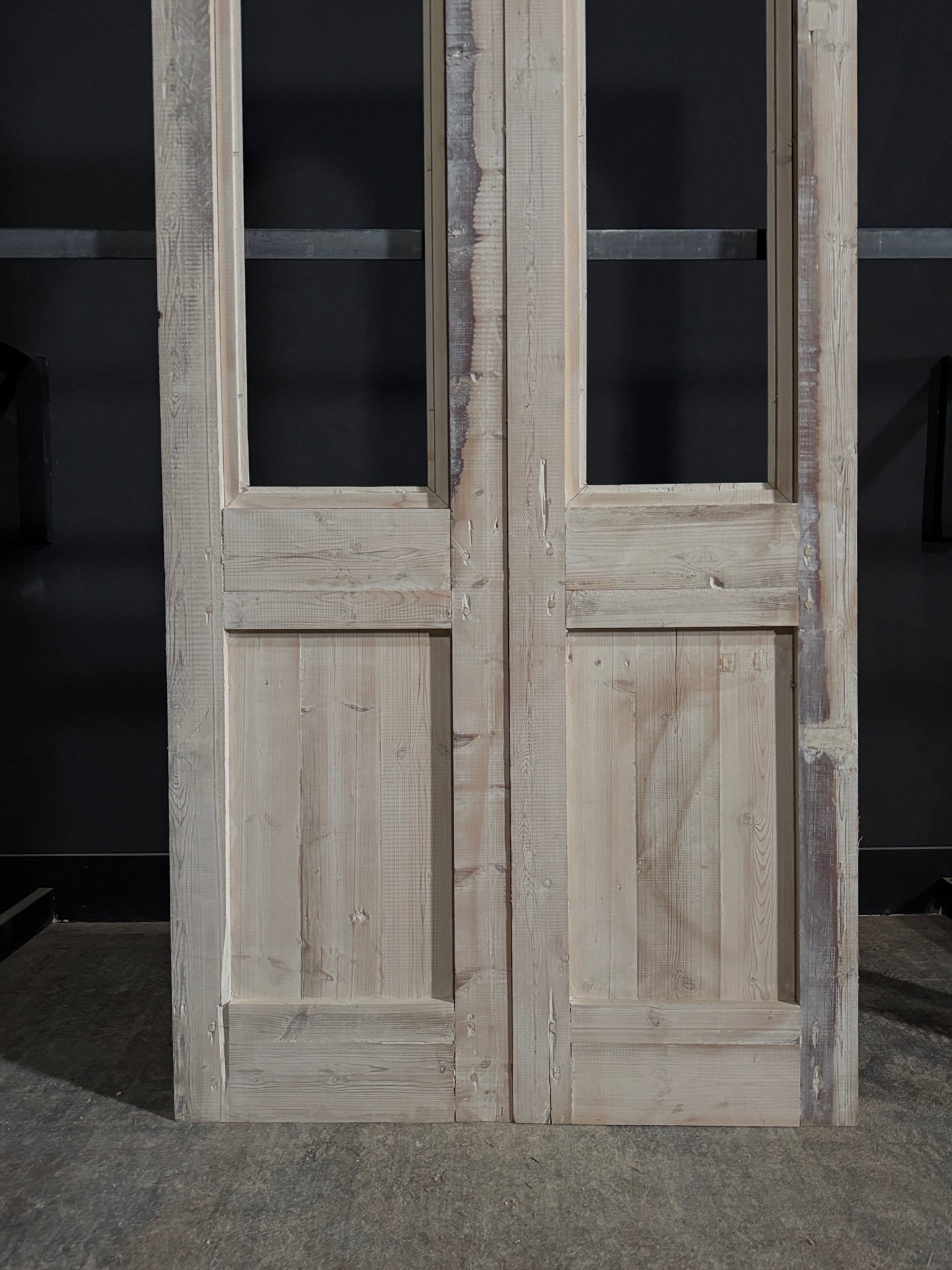 Antique Carved Arched Double Doors - 45.5x99.75 - N341