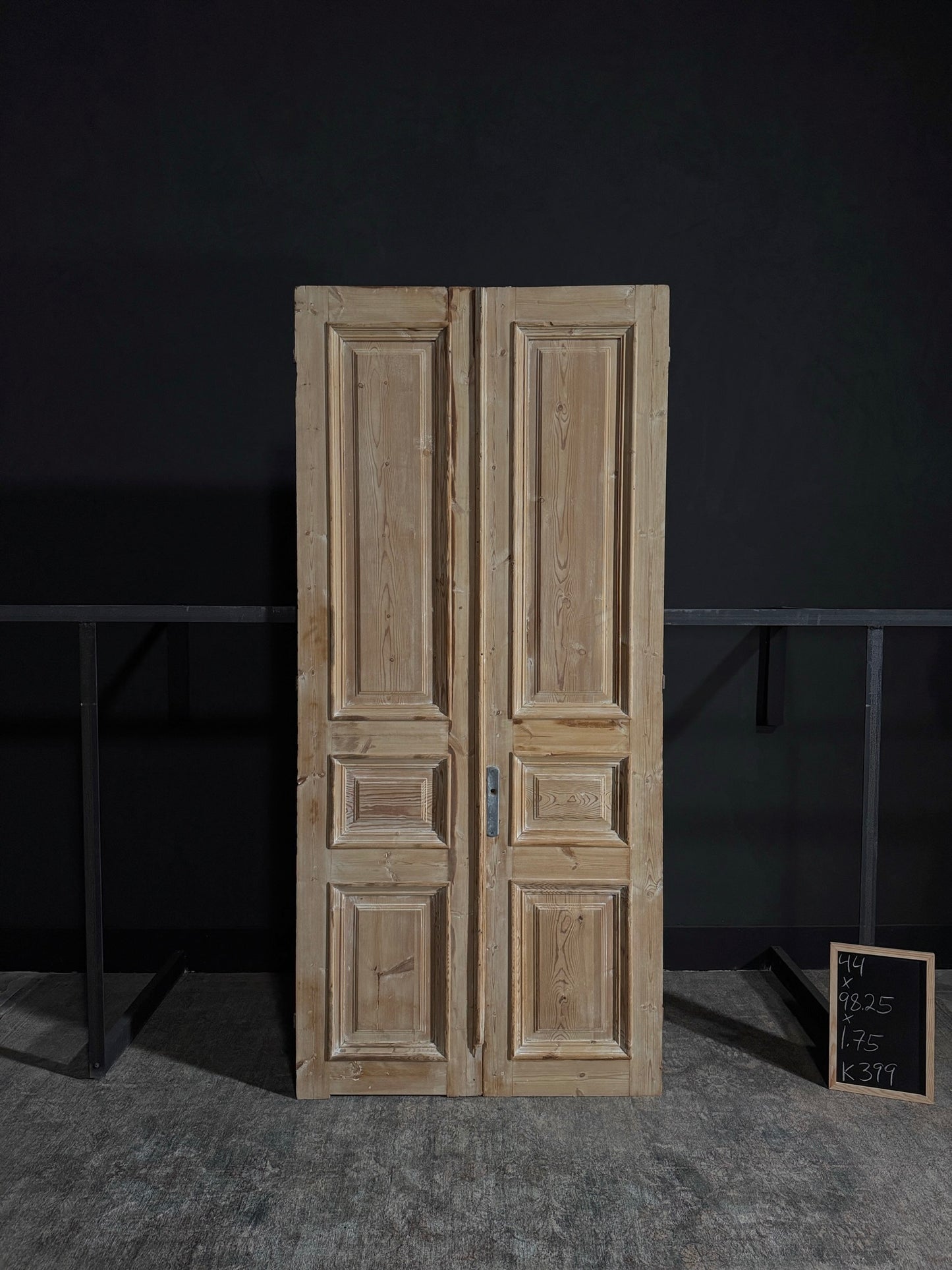 Antique Iron 3 Panel Double Doors - 44x98.25 - K399