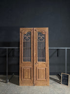 Antique Carved Iron French Doors - 47.25x92.5 - N664
