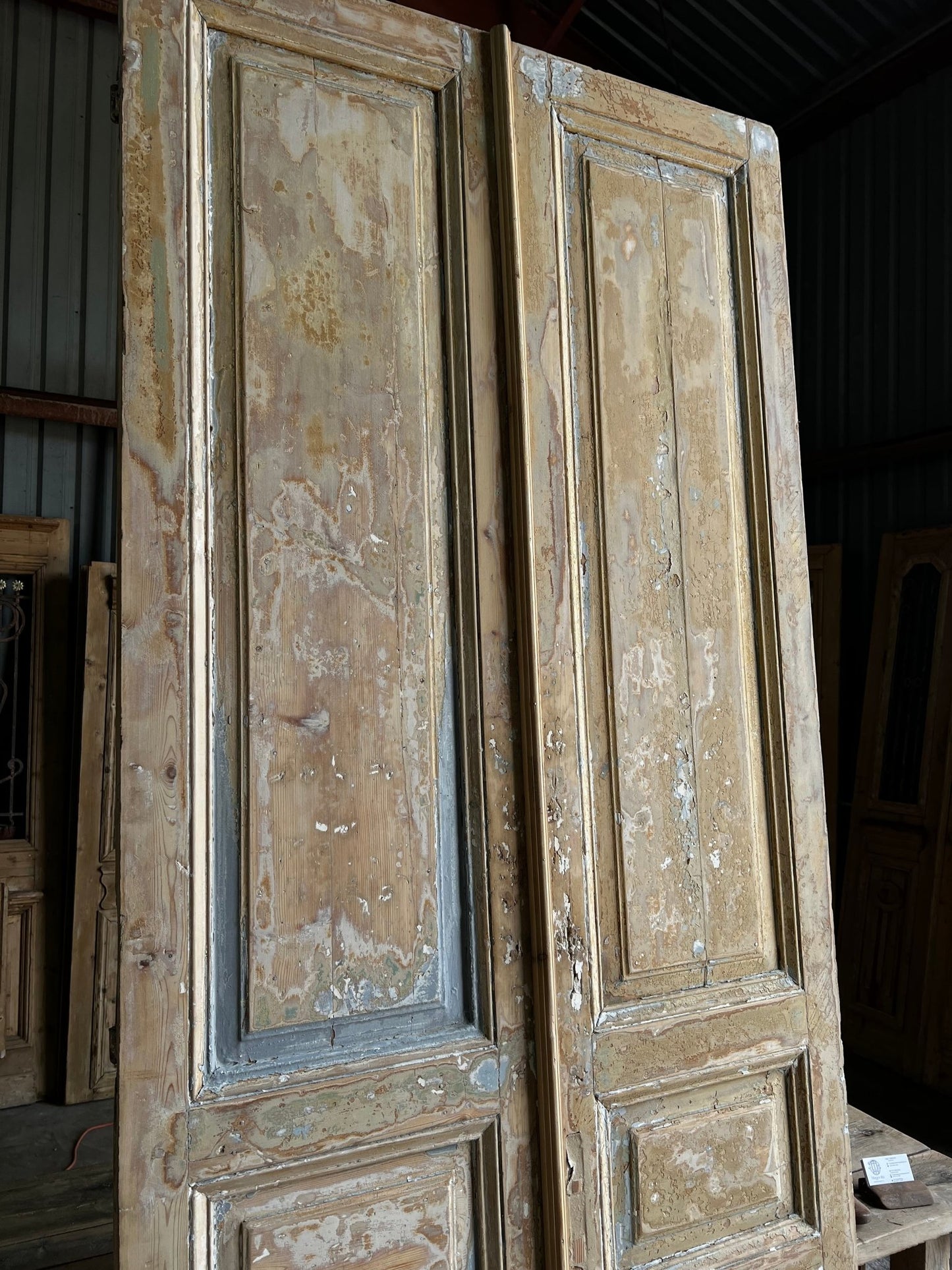 French 3 Panel Antique Pair - 44x106.50 A69 - Magnolia Antique Door Co.