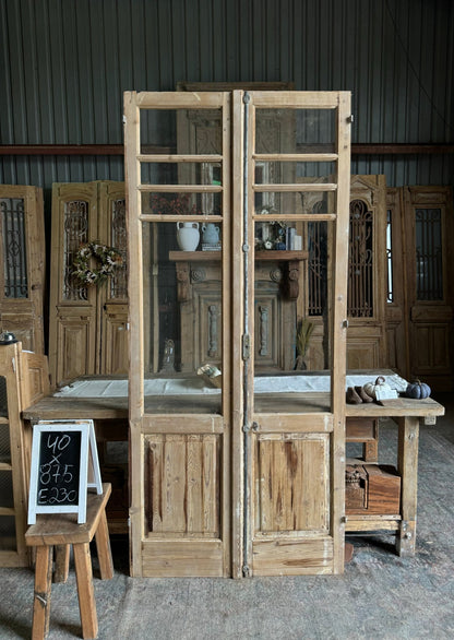 Glass Antique French Pair - 40x87.5 E230 - Magnolia Antique Door Co.