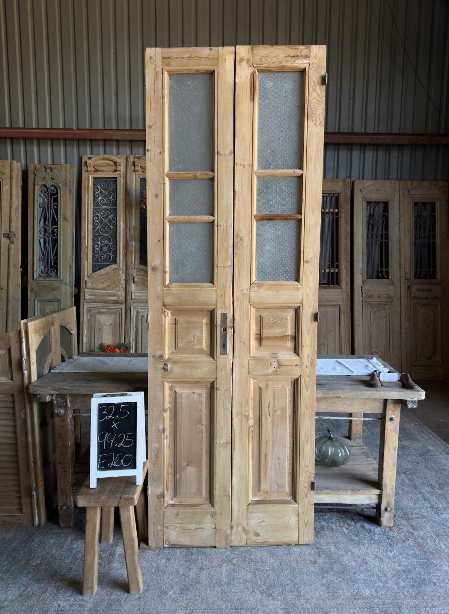 Glass French Antique Doors - 32.5x94.25 E260 - Magnolia Antique Door Co.