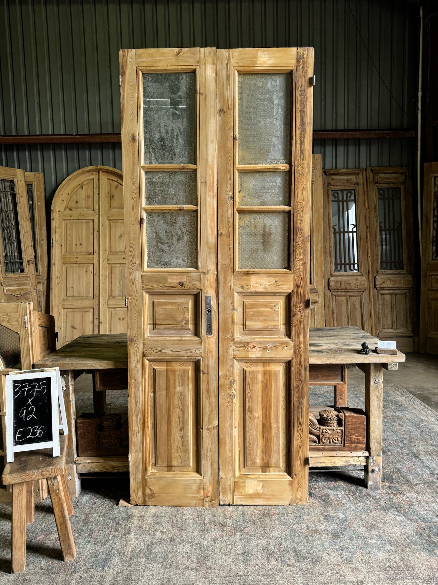 Glass French Antique Doors - 37.75x92 E236 - Magnolia Antique Door Co.