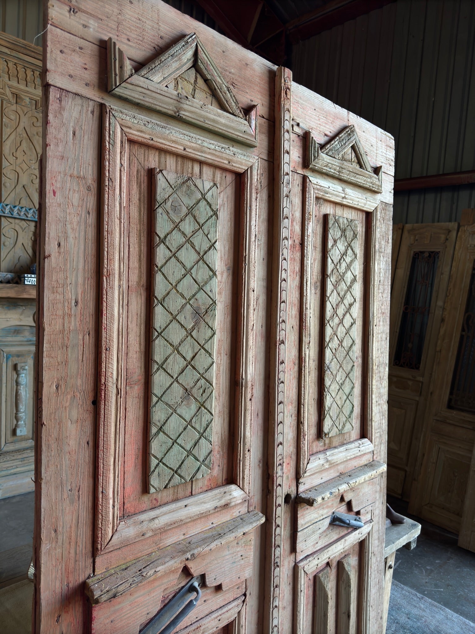 Hand Carved Antique French Doors - 48.75x91 F42 - Magnolia Antique Door Co.