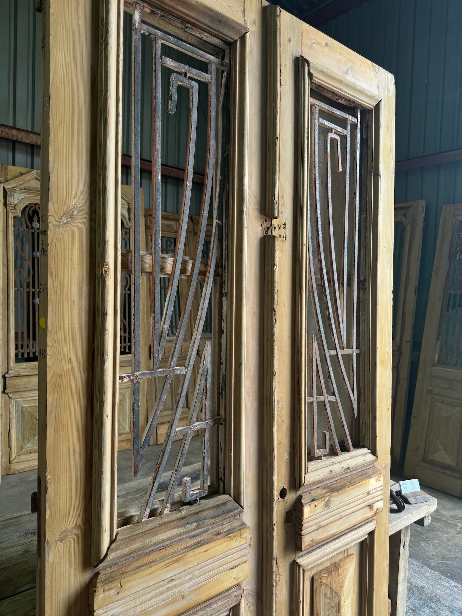 Iron Antique French Doors - 42x89.5 E177 - Magnolia Antique Door Co.