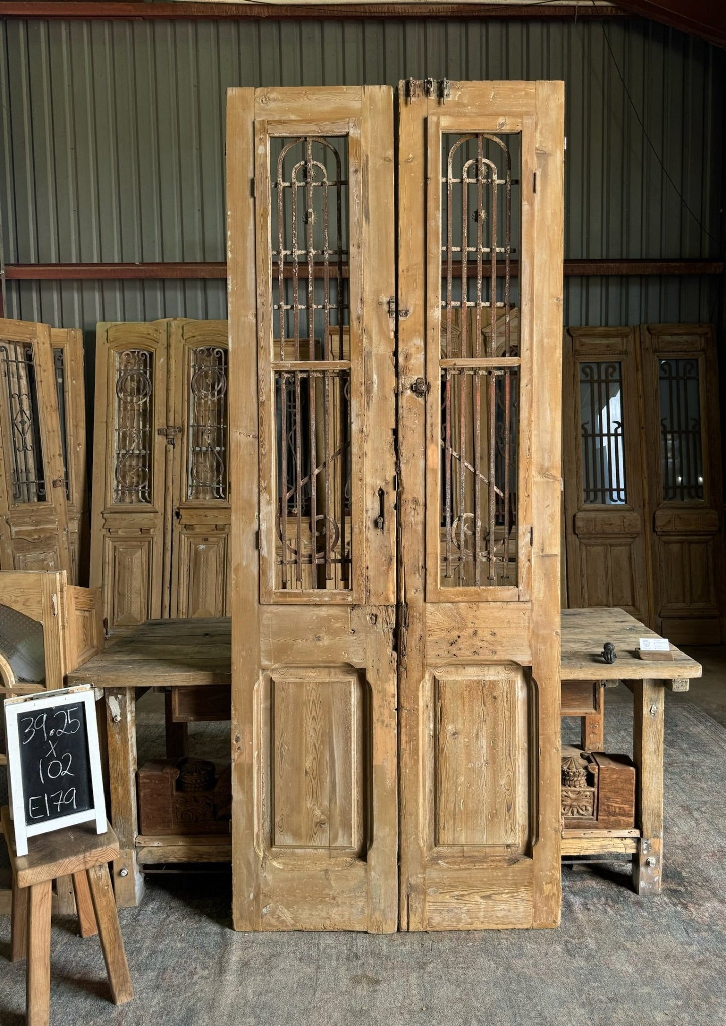 Iron French Antique Doors - 39.25x102 E179 - Magnolia Antique Door Co.