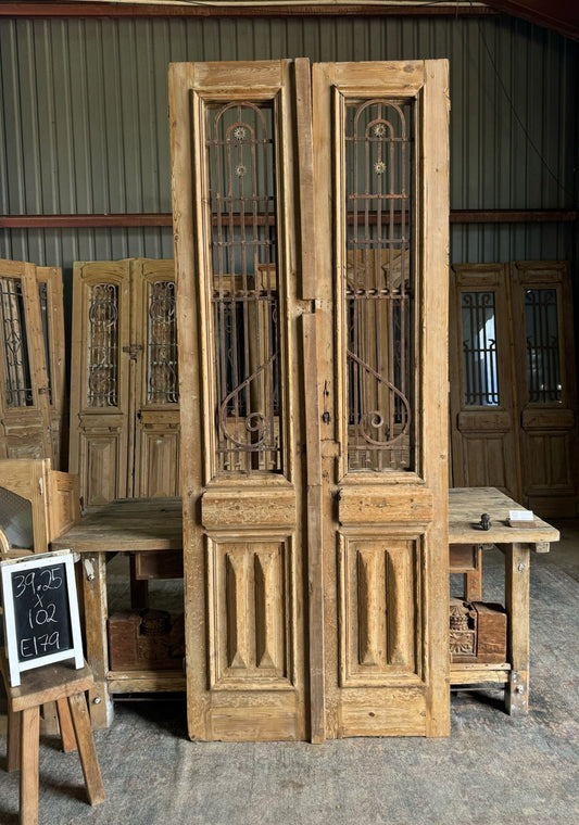 Iron French Antique Doors - 39.25x102 E179 - Magnolia Antique Door Co.