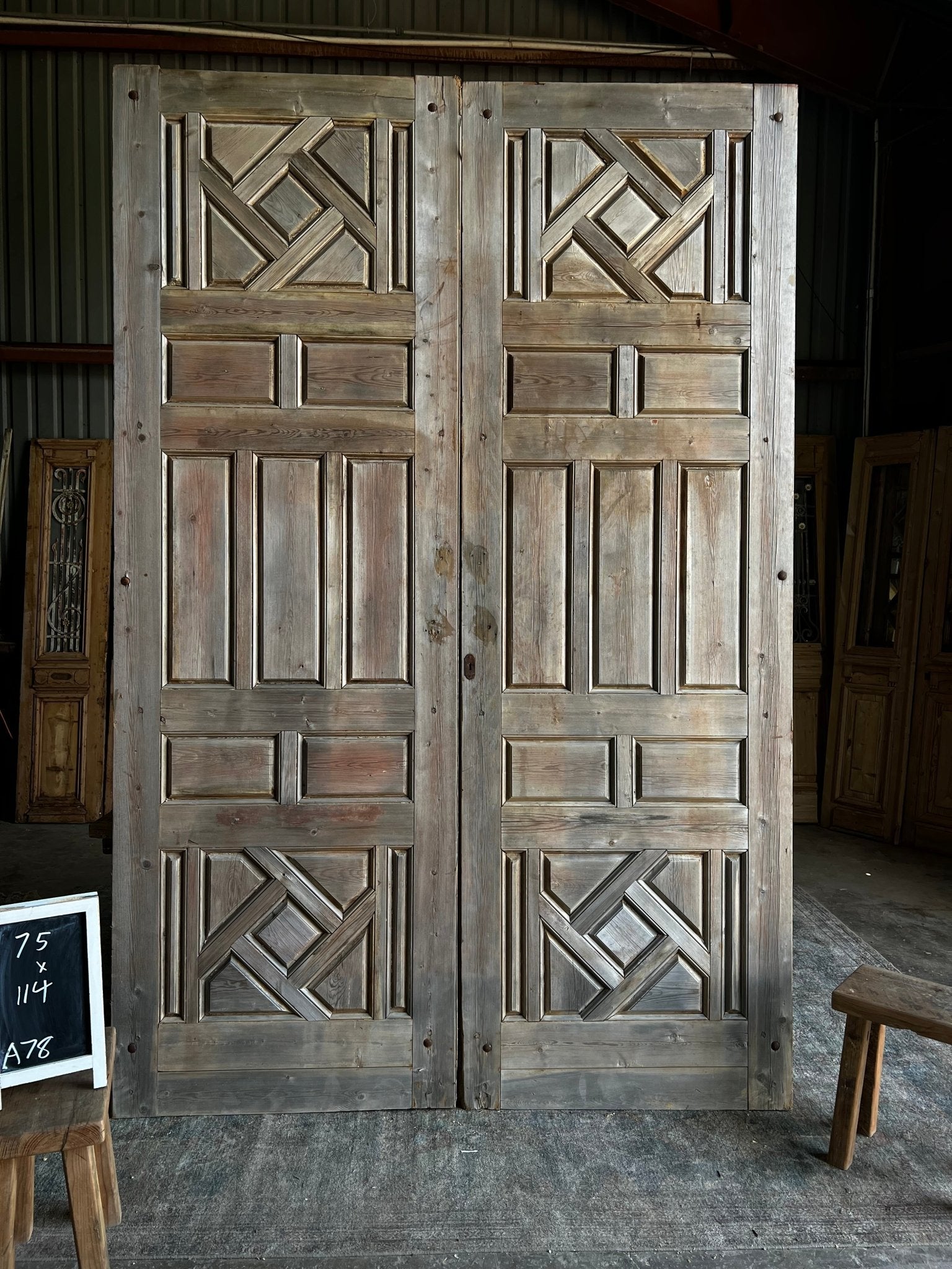 Large French Antique Doors - 75x114 A78 - Magnolia Antique Door Co.