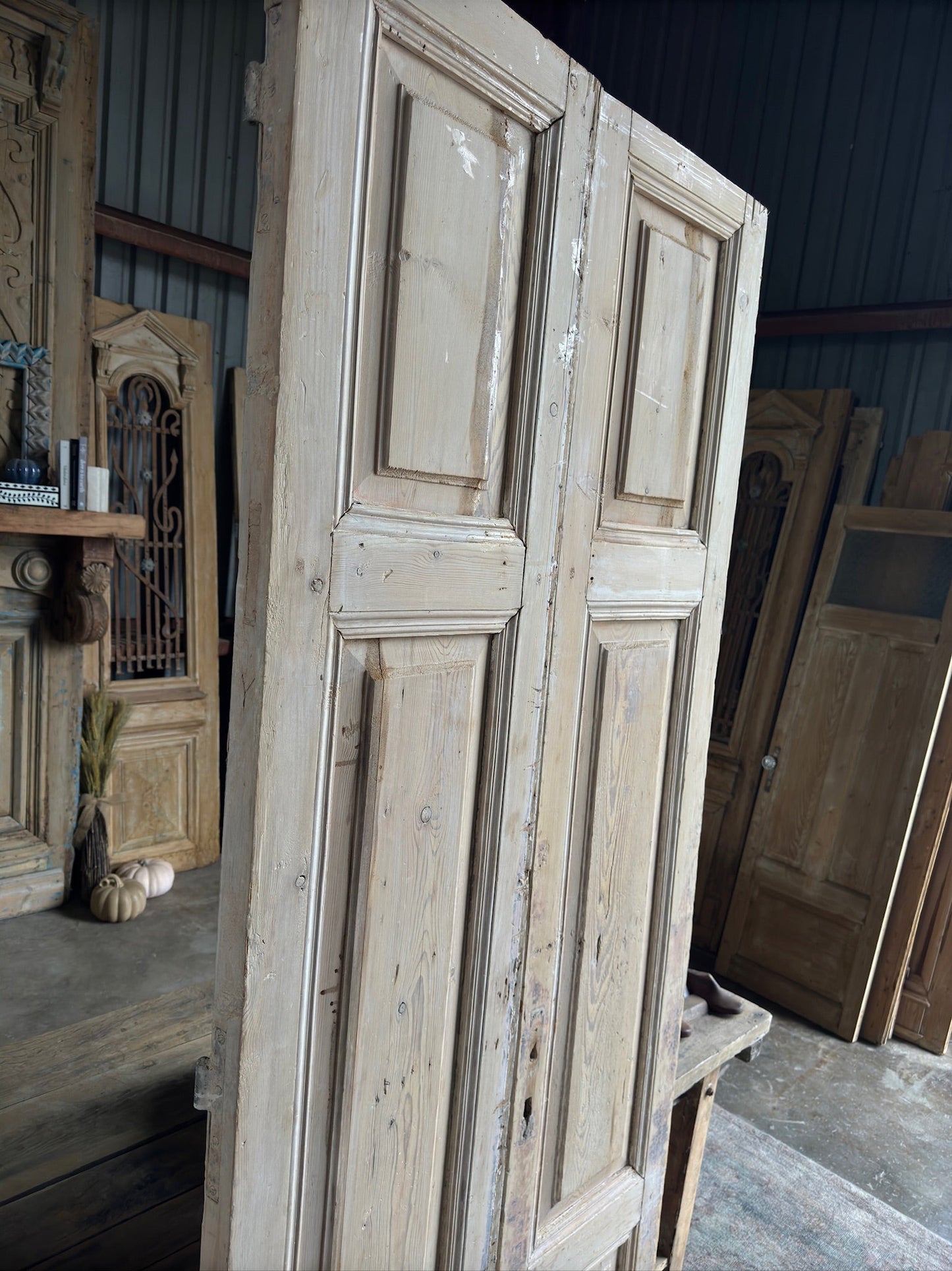 Long Panel Antique French Doors - 36x5x92.5 E122 - Magnolia Antique Door Co.