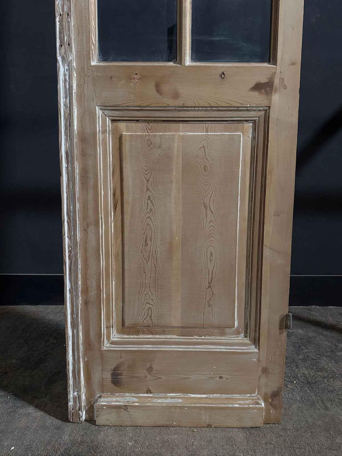 Antique Raised Panel Glass Pantry Door - 25x90 - N781