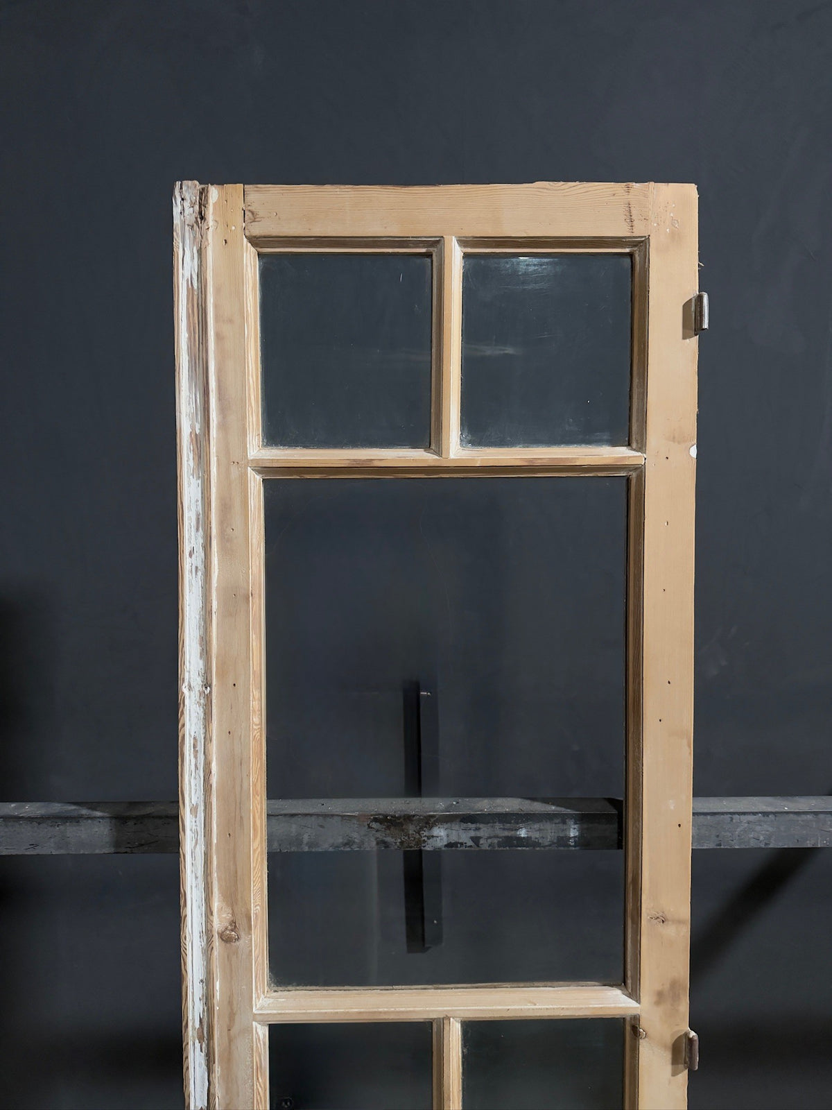 Antique Raised Panel Glass Pantry Door - 25x90 - N781