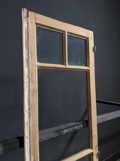 Antique Raised Panel Glass Pantry Door - 25x90 - N781