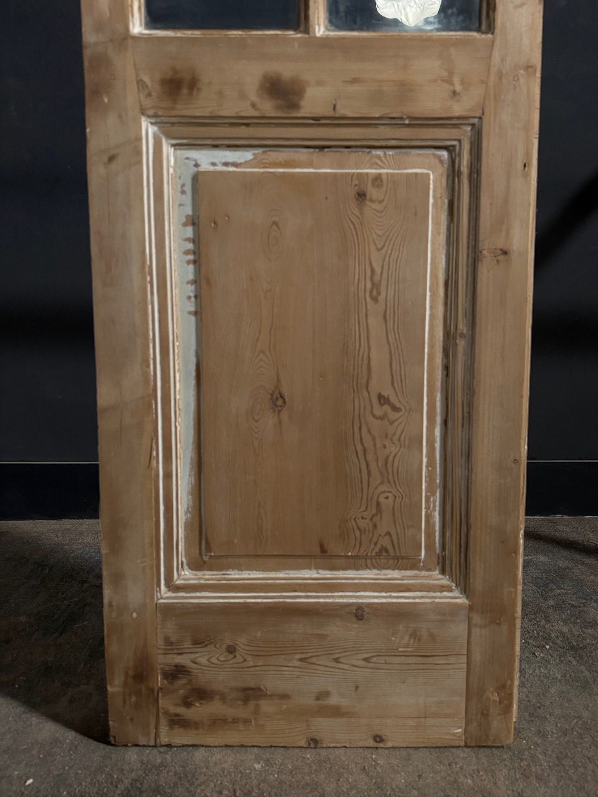 Antique Raised Panel Glass Pantry Door - 25x90 - N781