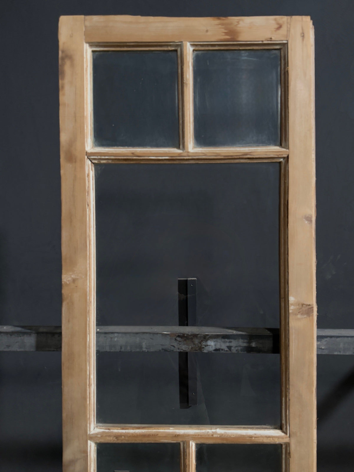Antique Raised Panel Glass Pantry Door - 25x90 - N781