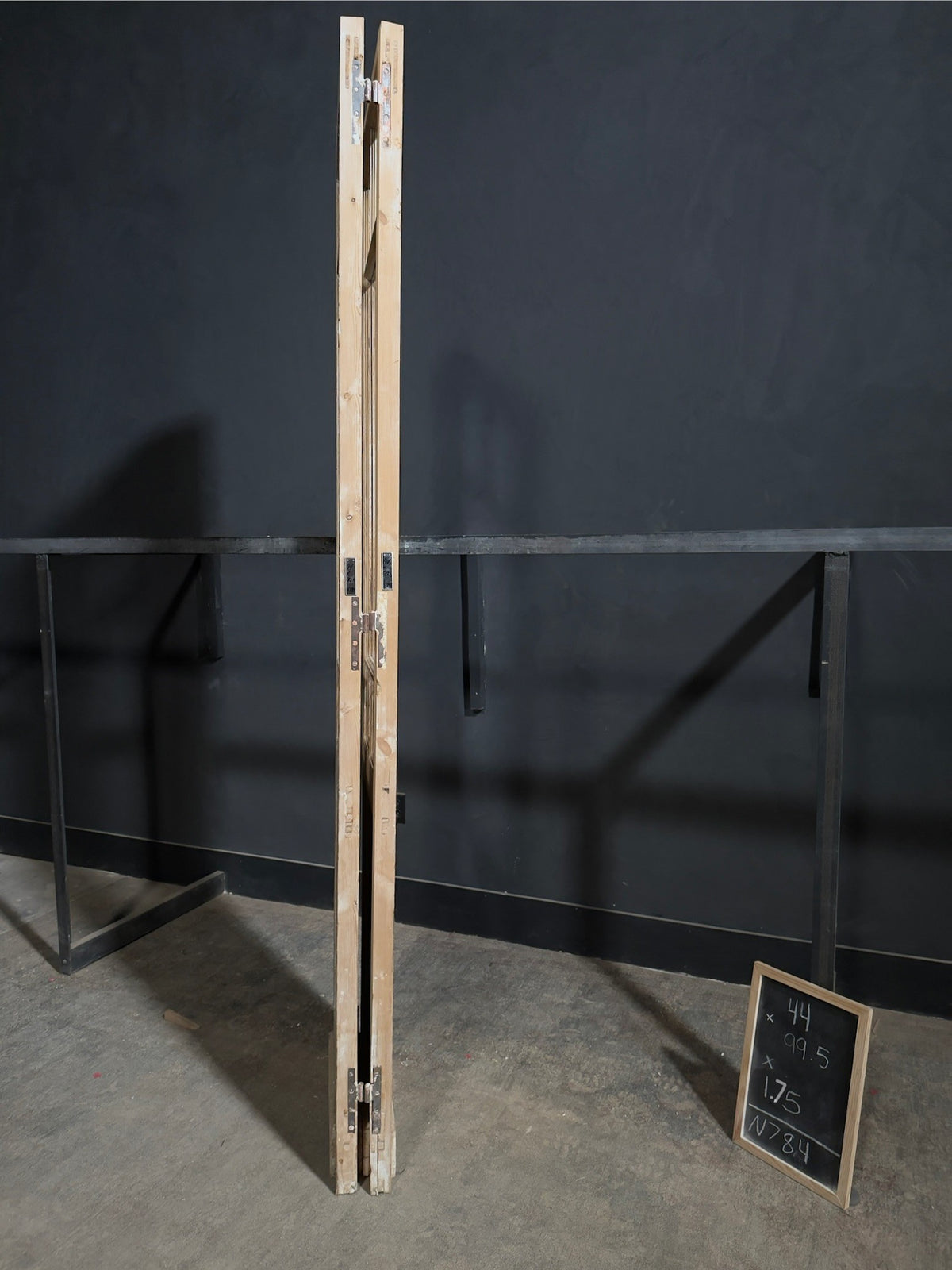 Antique Raised Panel Glass French Doors - 44x99.5 - N784