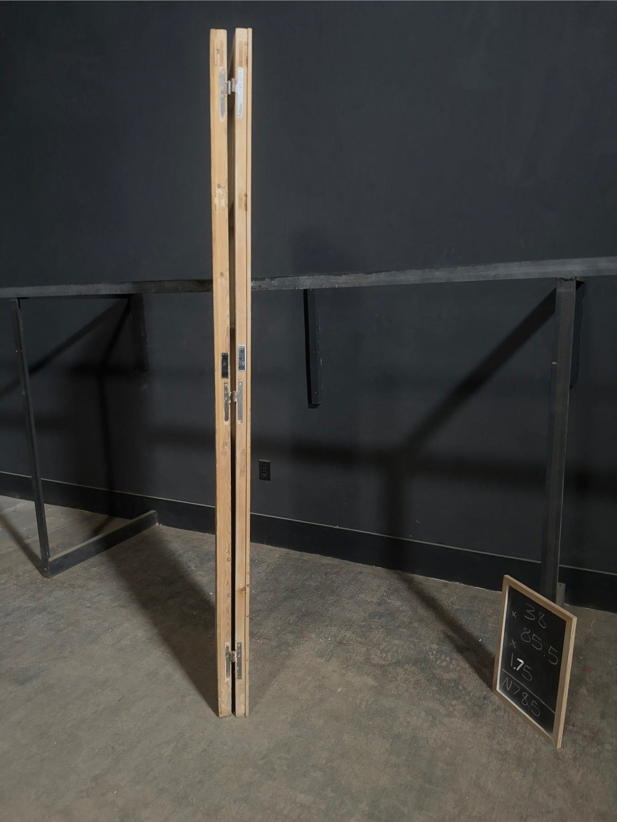 Antique Raised Panel Textured Glass French Doors - 38x85.5 - N785