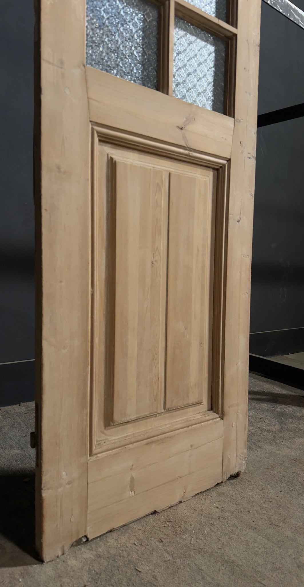 Antique Textured Glass Raised Panel Pantry Door - 25.5x86 - N787