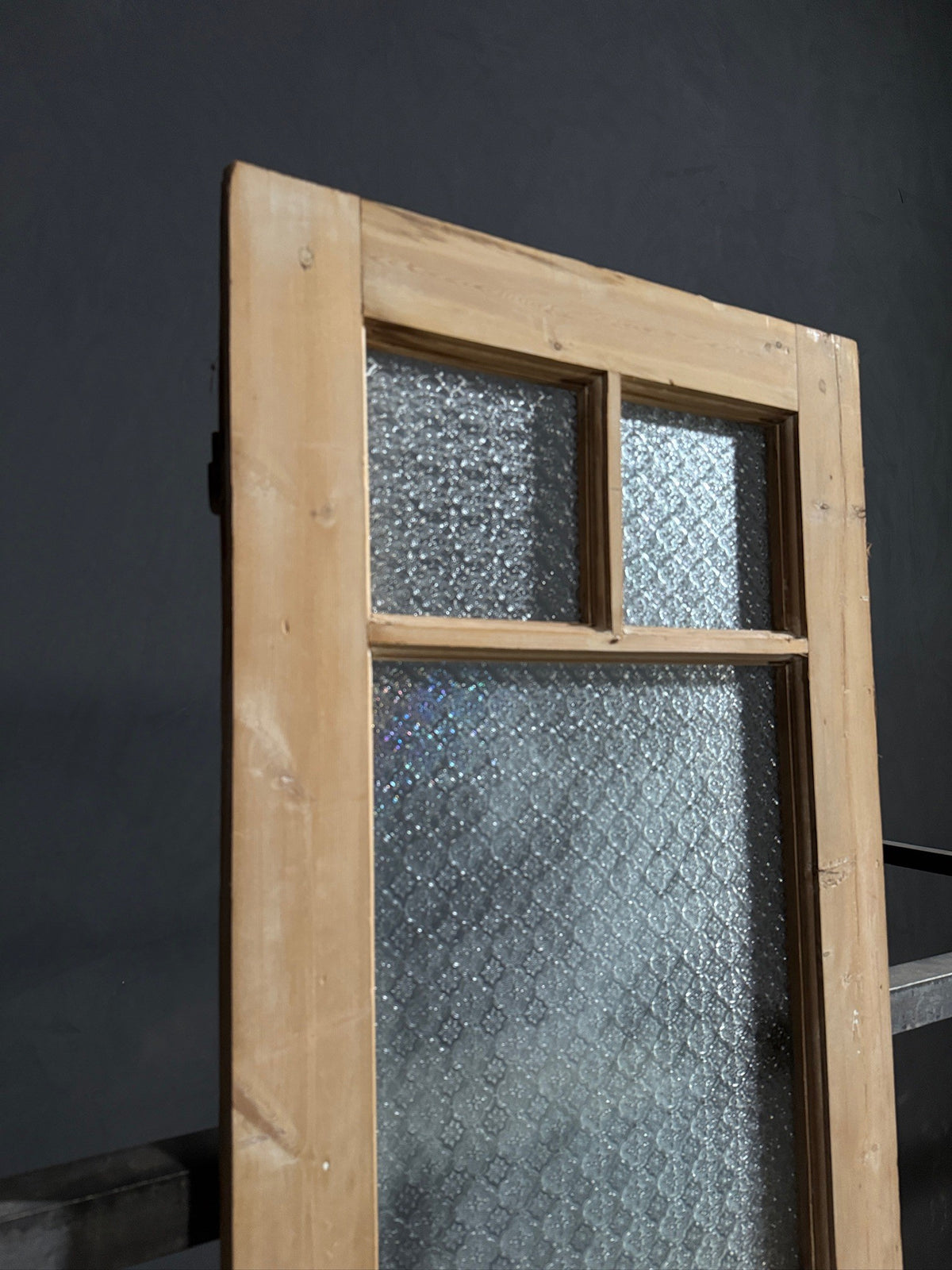 Antique Textured Glass Raised Panel Pantry Door - 25.5x86 - N787