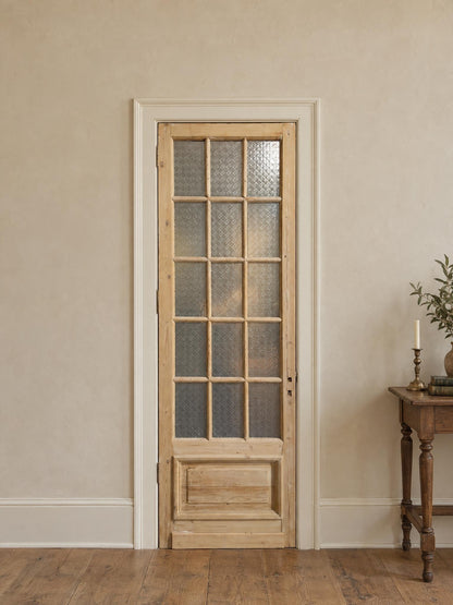 Antique Textured Glass Raised Panel Pantry Door - 32x100.5 - N789 shown installed in a room (digital preview)
