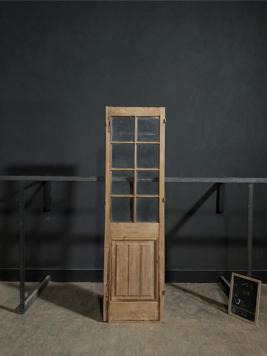 Antique Raised Panel Glass Pantry Door - 25.5x89 - N791