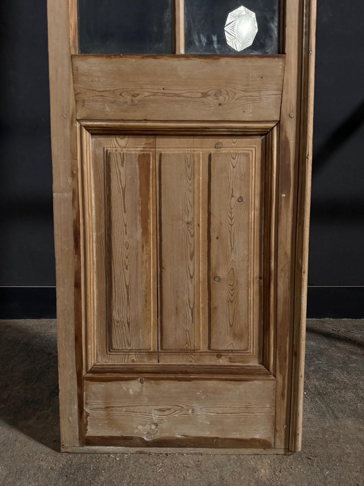 Antique Raised Panel Glass Pantry Door - 25.5x89 - N791