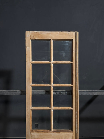 Antique Raised Panel Glass Pantry Door - 25.5x89 - N791