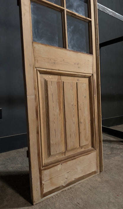 Antique Raised Panel Glass Pantry Door - 25.5x89 - N791