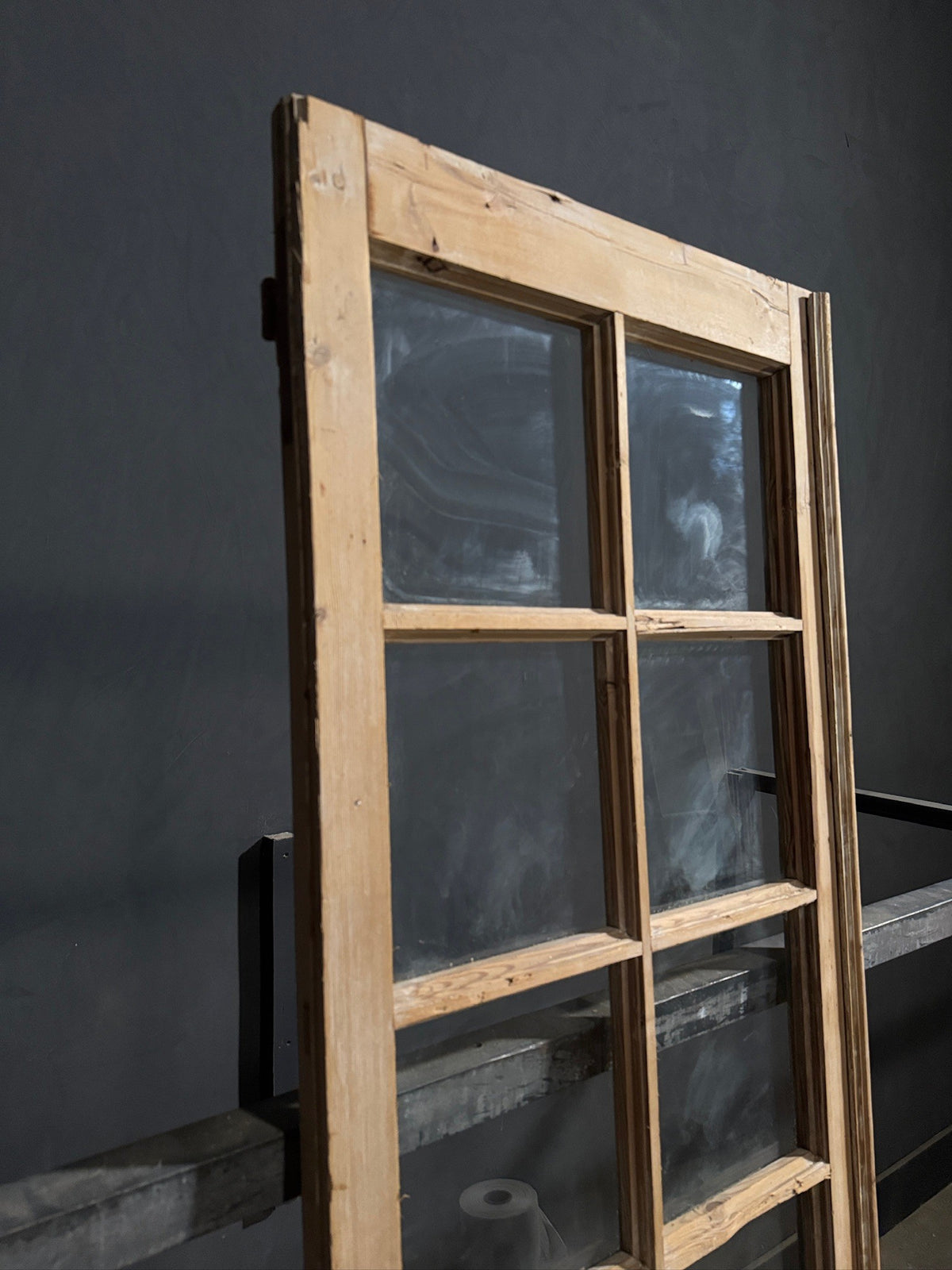 Antique Raised Panel Glass Pantry Door - 25.5x89 - N791