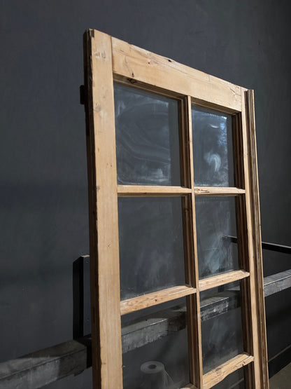 Antique Raised Panel Glass Pantry Door - 25.5x89 - N791