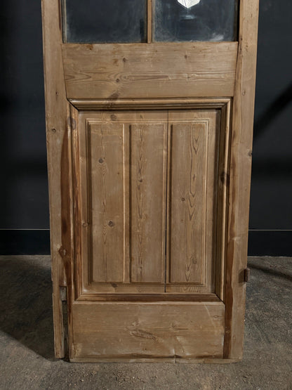 Antique Raised Panel Glass Pantry Door - 25.5x89 - N791