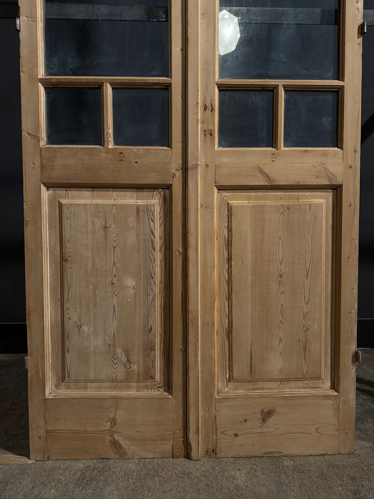 Antique Arched Clear Glass French Doors - 43.5x102.5 - N792