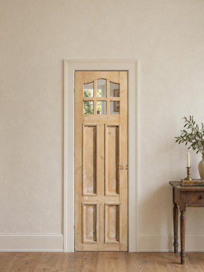 Antique Clear Glass Paneled Single Door - 23.5x82 - N793 shown installed in a room (digital preview)