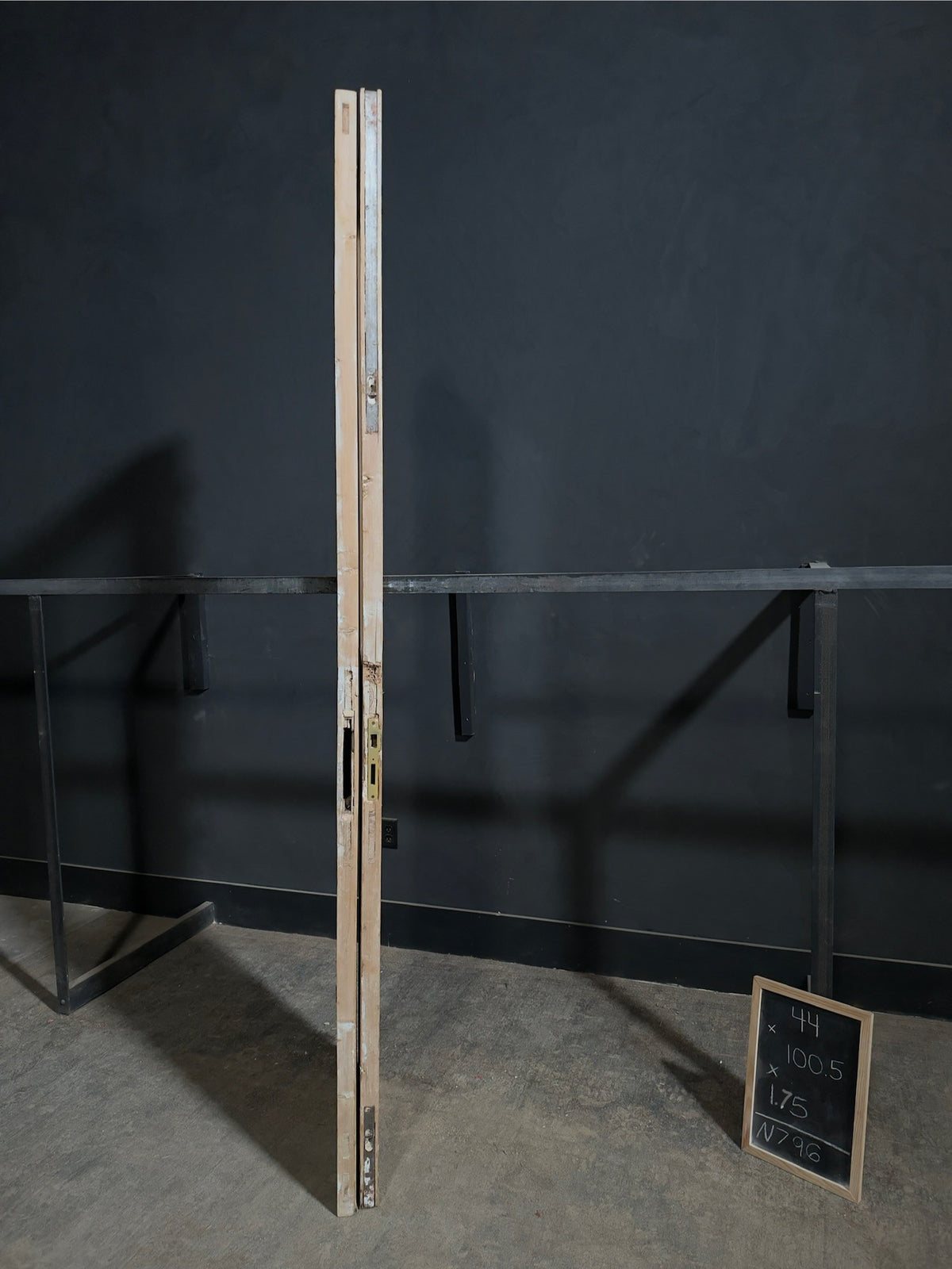 Antique Raised Panel Glass French Doors - 44x100.5 - N796