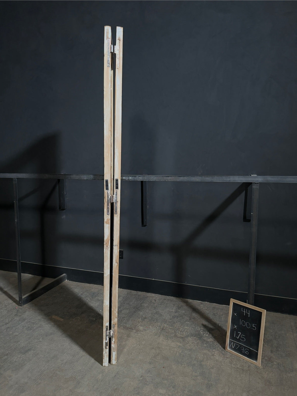 Antique Raised Panel Glass French Doors - 44x100.5 - N796