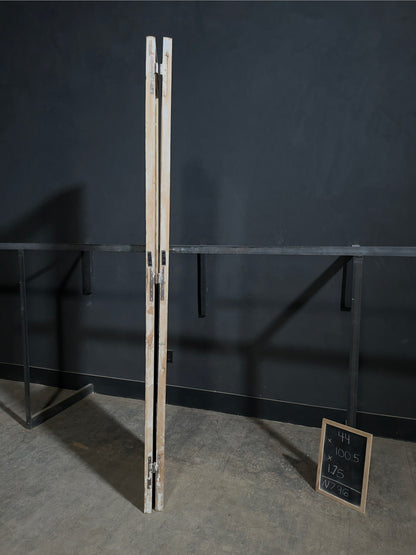 Antique Raised Panel Glass French Doors - 44x100.5 - N796