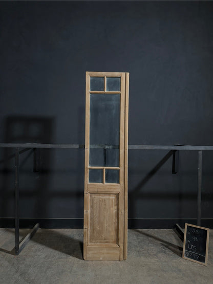 Antique Raised Panel Glass French Door - 23x98 - N797