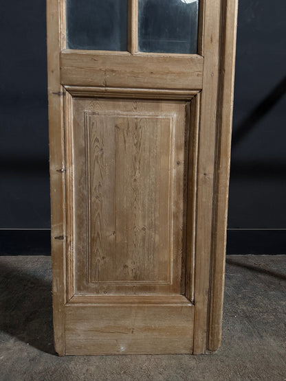 Antique Raised Panel Glass French Door - 23x98 - N797