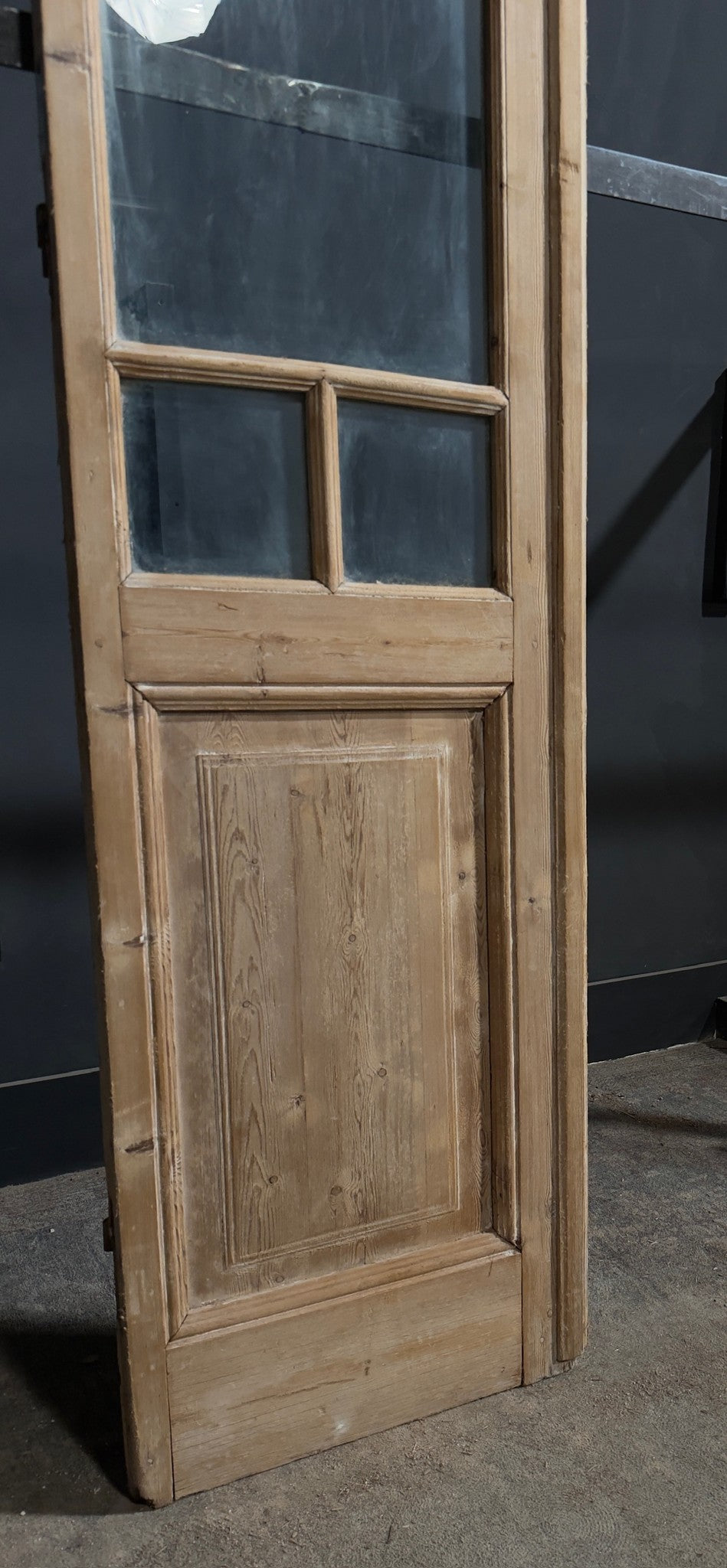 Antique Raised Panel Glass French Door - 23x98 - N797