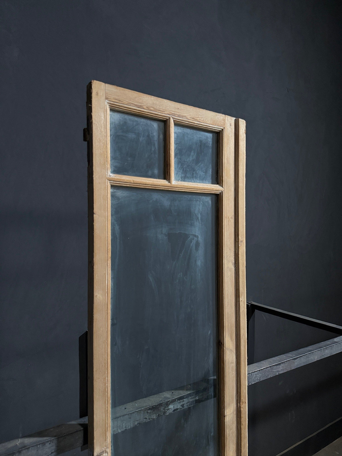 Antique Raised Panel Glass French Door - 23x98 - N797