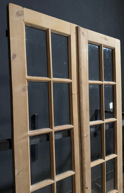 Antique Raised Panel Glass French Doors - 43.5x92.5 - N798