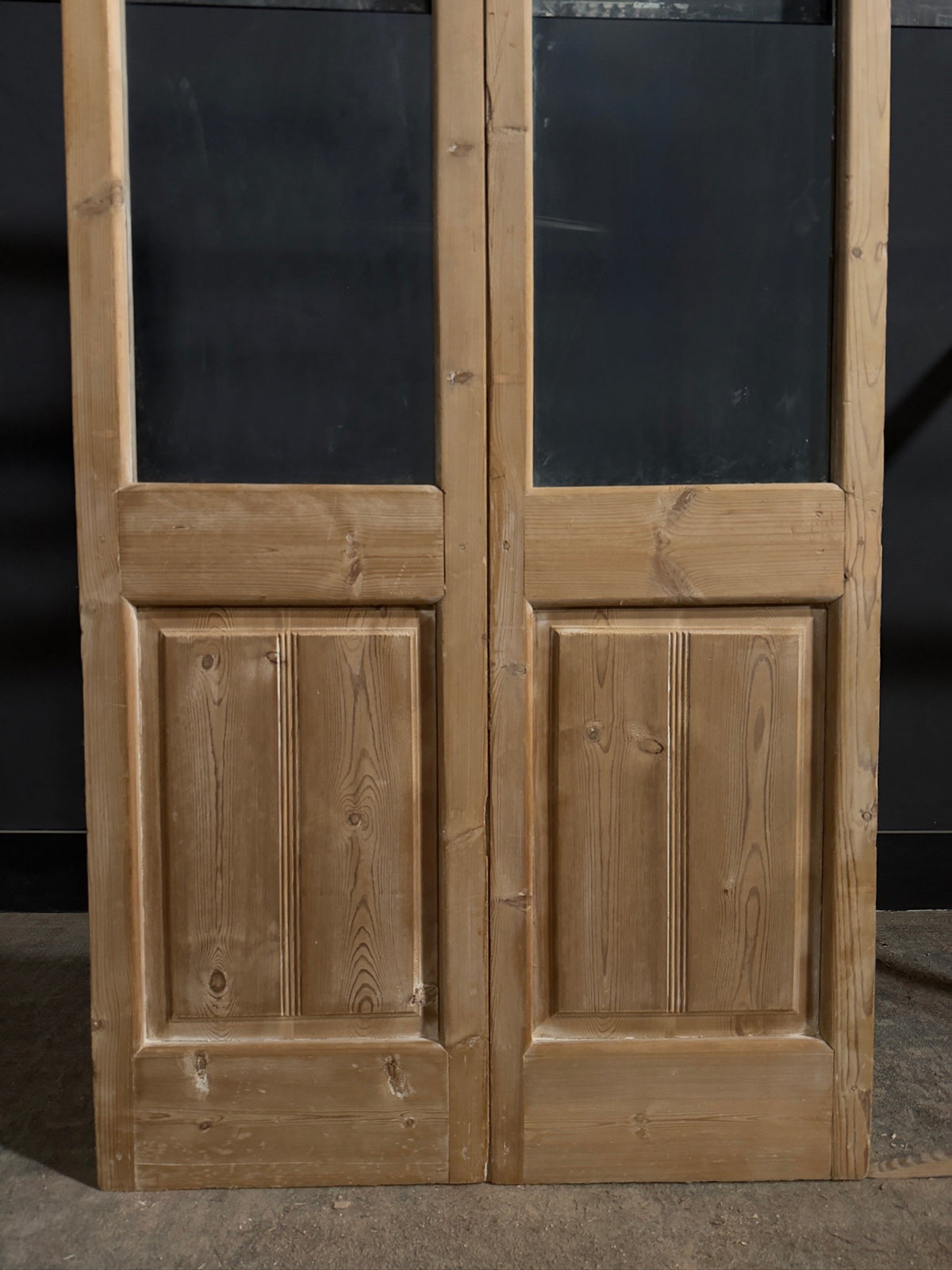 Antique Clear Glass Raised Panel French Doors - 39x84 - N800