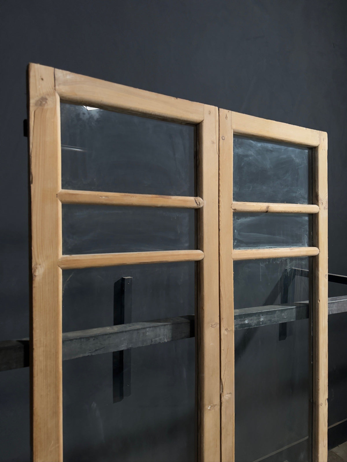 Antique Clear Glass Raised Panel French Doors - 39x84 - N800