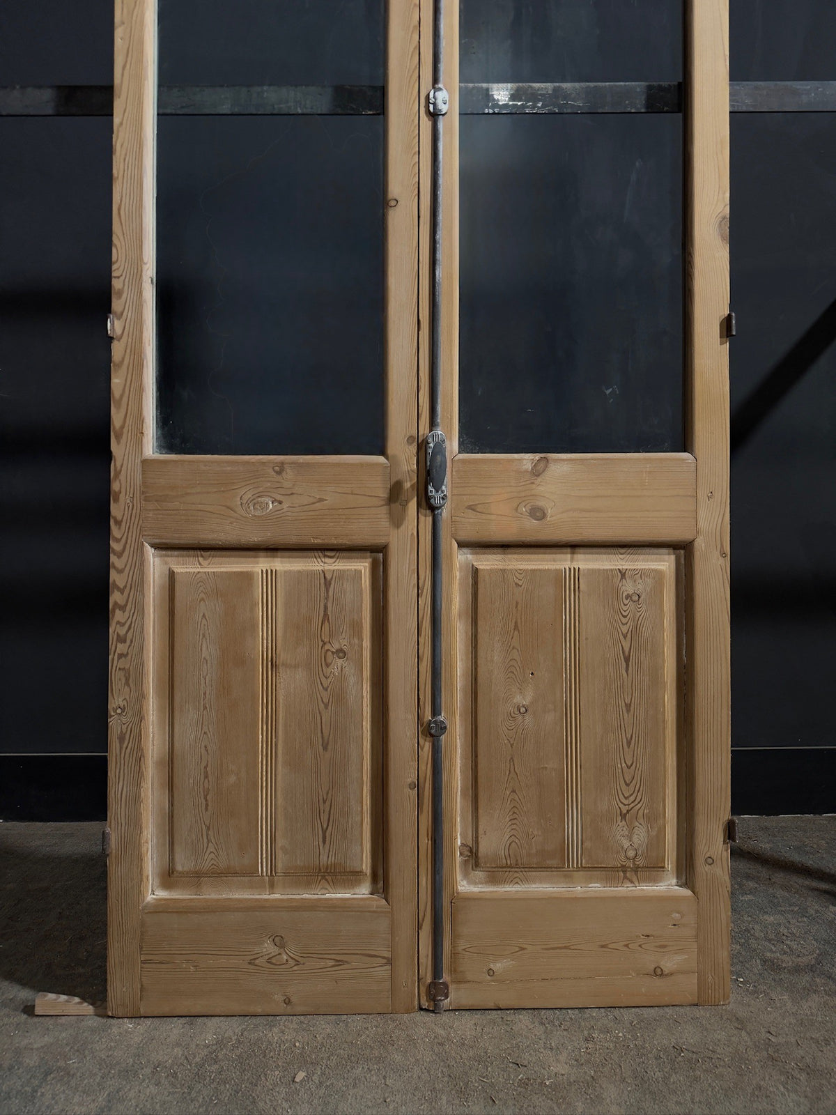Antique Clear Glass Raised Panel French Doors - 39x84 - N800
